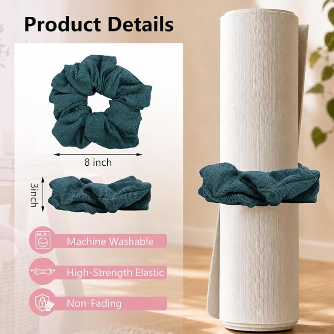 Yoga Mat Scrunchie Yoga Mat Strap Carrier Pilates Mat Holder | Holds Your Yoga Mat in Style, Adjustable & Stretchy Yoga Mat Band, Fits Most Standard Yoga Mats (mat not included),Yoga Gifts