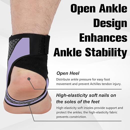 2pcs Ankle Brace for Men & Women, Ankle Brace Compression Support Stabilizer for Men Women, Adjustable Lace up Ankles Sock, Orthopedic Compression Sleeve for Plantar Fasciitis Relief,Tendonitis,Sprained