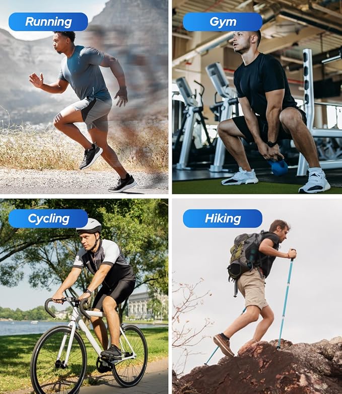 BAMBOO COOL Men's Ankle Socks Moisture Wicking Breathable Odor Control Athletic Cushioned Running Socks Arch Support 8 Pack