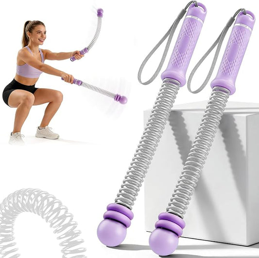 2PCS Portable Ropeless Battle Ropes, Adjustable Weight Cordless Battle Rope, Anti-Slip Handle Portable Battle Ropes, Suitable for Low-Impact Exercise, Strength Training, Unisex (Taro Purple)