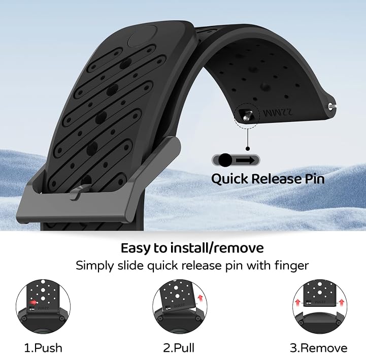 Watch Band for Suunto Race 2/Vertical 2/Run/S/9 Peak/Pro/5 Peak | Soft Silicone 22mm Replacement Bands for Vertical/Race/9 Peak Pro
