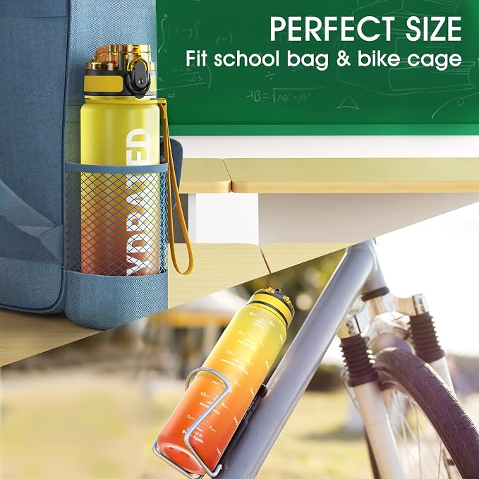Sahara Sailor Water Bottle 17oz, Durable and Leakproof Water Bottles Motivational with Time Marker, Tritan, BPA Free, Wide Mouth with Easy Clean Brush for Gym, Travel, Home, School, Office (1 Bottle) | Bpa Free, Leakproof Wide Mouth With Fast Flow Lid ...