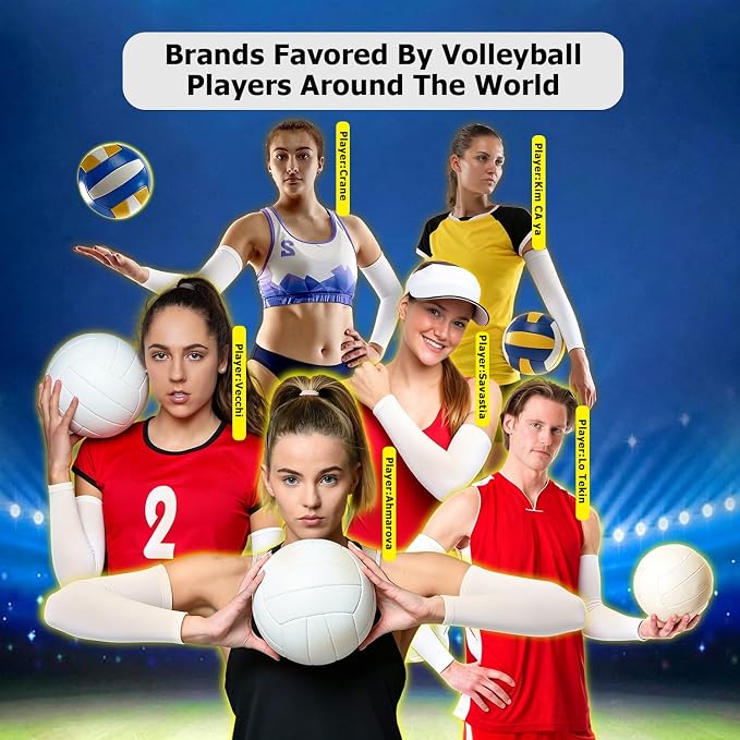 Volleyball Arm Sleeves youth girls - 3XS-XL Compression Volleyball Arm Sleeves for women teen girls kids