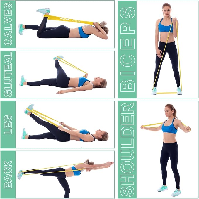 WIKDAY Resistance Bands for Working Out, Exercise Bands, Workout Bands, Pull Up Assistance Bands for Body Stretching Training Physical Therapy Muscle Training for Men & Women