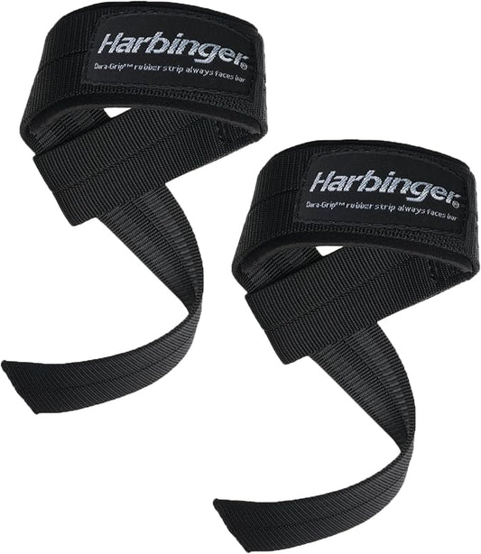 Harbinger Big Grip No-Slip Nylon Lifting Straps with DuraGrip (Pair)