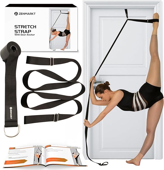 Stretching Strap with Door Anchor for Splits and Flexibility Training | Improve Leg Flexibility at Home, Ideal for Ballet, Dance, Cheerleading, Yoga, Pole Dance and Gymnastics