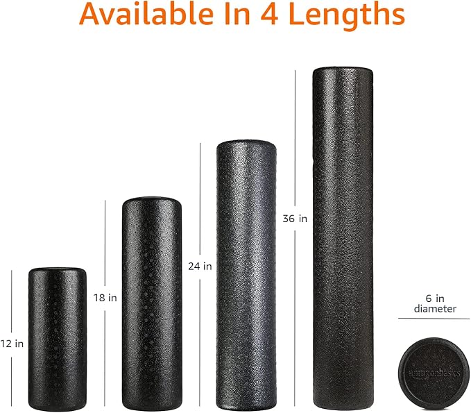 Amazon Basics High Density Foam Roller for Exercise and Recovery, 24 Inches, Black