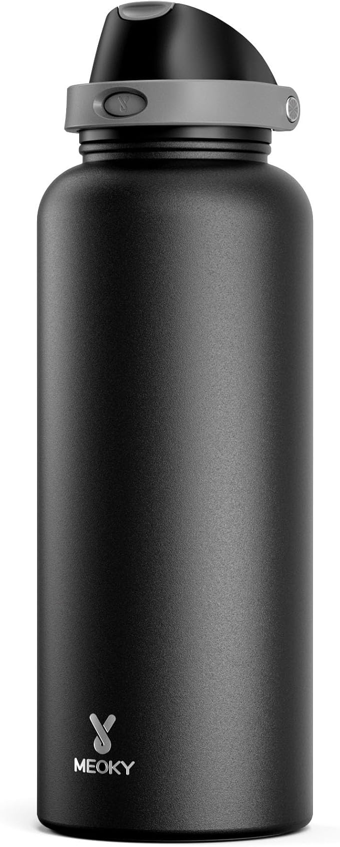Meoky 64 oz Insulated Water Bottle, Half Gallon Water Jug for Sports Gym | Cold for 36 Hours, 2-in-1 Straw and Spout Lid, Leak Proof, Non-slip Base, Stainless Steel Large Water Bottle, Night