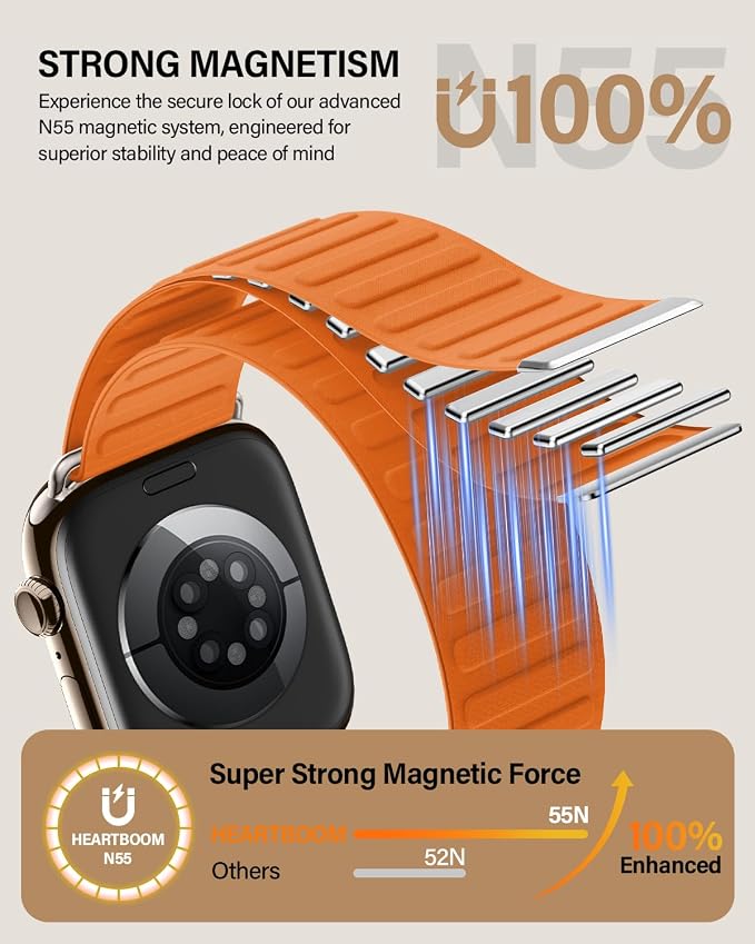 Magnetic Link Sport Band Compatible with Apple Watch Bands for Men Women | Patented Solo Loop Band 40mm 38mm 41mm 44mm 45mm 42mm 49mm, Sport Strap for iWatch Series 11 10 9 8 7 6 5 4 3 2 1 Ultra SE