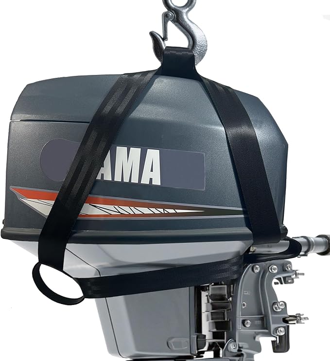 Outboard Motor Hoist Harness, Lift Strap for 2 HP to 30 HP Outboard Engines | High Strength Lift Straps, Universal Outboard Motor Tote Suitable for Most Outboard Engine Models