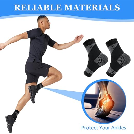 Youth Heel & Growth Plate Support Sleeve,Arch Support Socks,Heel Pain Relief,Sleeve Brace for Sprained Ankle,ts Inside Soccer Cleats & Basketball Shoes (Black,Large)