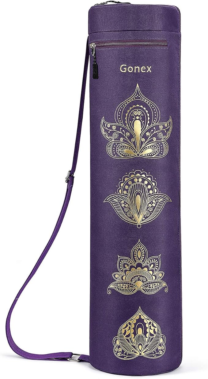 Gonex Yoga Mat Bag, Full-Zip Mat Carrier | 600D Oxford Fabric, Wet Pocket, Front Zip Pocket, Adjustable Strap, Fits Mats up to 26"