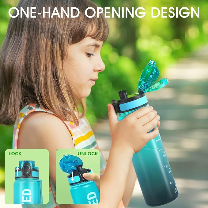 Sahara Sailor Water Bottle 17oz, Durable and Leakproof Water Bottles Motivational with Time Marker, Tritan, BPA Free, Wide Mouth with Easy Clean Brush for Gym, Travel, Home, School, Office (1 Bottle) | Bpa Free, Leakproof Wide Mouth With Fast Flow Lid ...