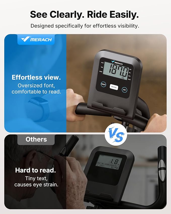 MERACH Recumbent Exercise Bikes for Home with Smart Bluetooth Equipment App | LCD, Heart Rate Handle Stationary Bikes for Home, Magnetic Recumbent Exercise Bike for Seniors Gym S08/S23