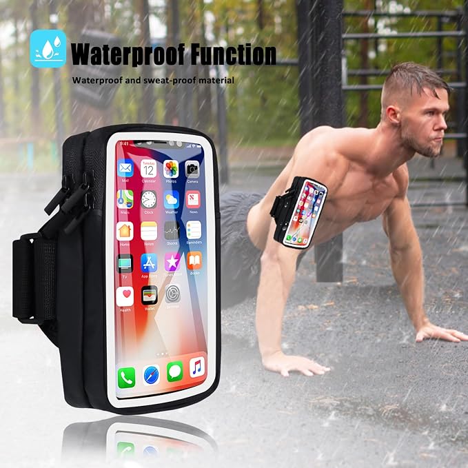 Phone Holder for Running Armband Cell Phone Holder iPhone 17 16 16e 15 14 13 12 11 Pro Max Xs Xr X Plus Mini Samsung Galaxy Ultra S26, Sports Arm Bands Sleeve Fit Workout Exercise Gym Hiking