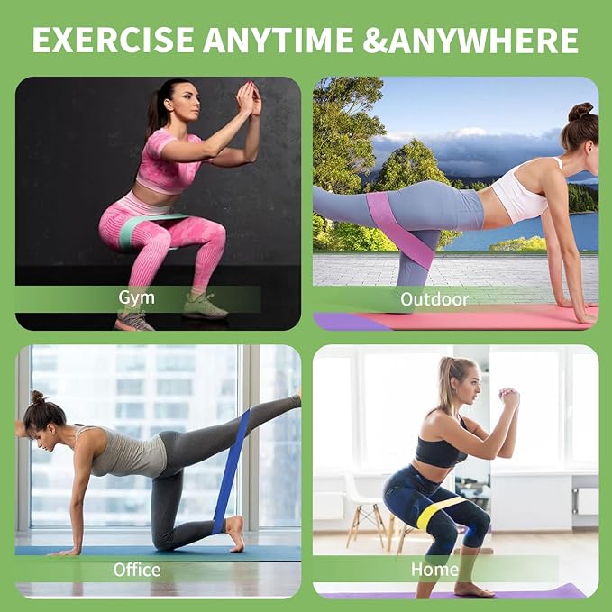 KANGFITER Non-Slip Fabric Resistance Bands for Working Out 3 Levels | Loop Exercise Bands for Booty Leg Butt Glute Hip, Elastic Stretch Workout Bands for Women Men Home Gym Fitness Yoga Pilates