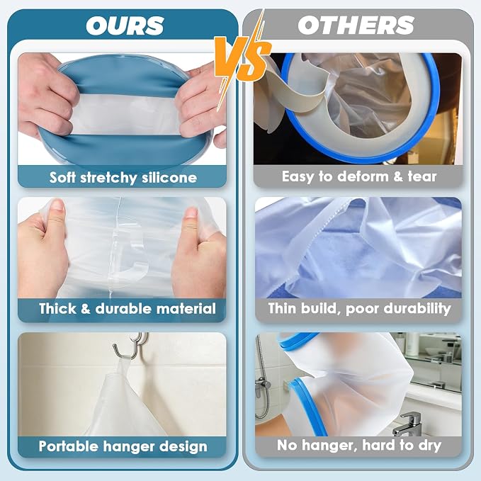 Waterproof Cast Covers for Shower Arm, Reusable Post Surgery Arm Protector | Soft Comfortable Shower Sleeve Cast Bag for Elbow Wrist Hand Finger Wound Care, Recovery Supplies Gifts