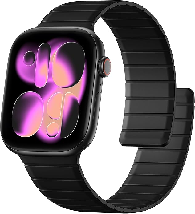 SNBLK Magnetic Band Compatible with Apple Watch Bands for Men 44mm 45mm 46mm 49mm 42mm 41mm 40mm 38mm Women, Secure Silicone Sport Loop Magnet Strap for iWatch Ultra 3 2 1 SE Series 11 10 9 8 7 6 5 4