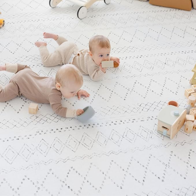 Little Landings Baby Play Mat for Floor - Boho (6x8ft) - Premium EVA Foam Play Mat for Babies & Toddlers (Ages 0-5+) - Non-Toxic Playmat for Tummy Time, Crawling & Playroom - Stylish & Comfortable