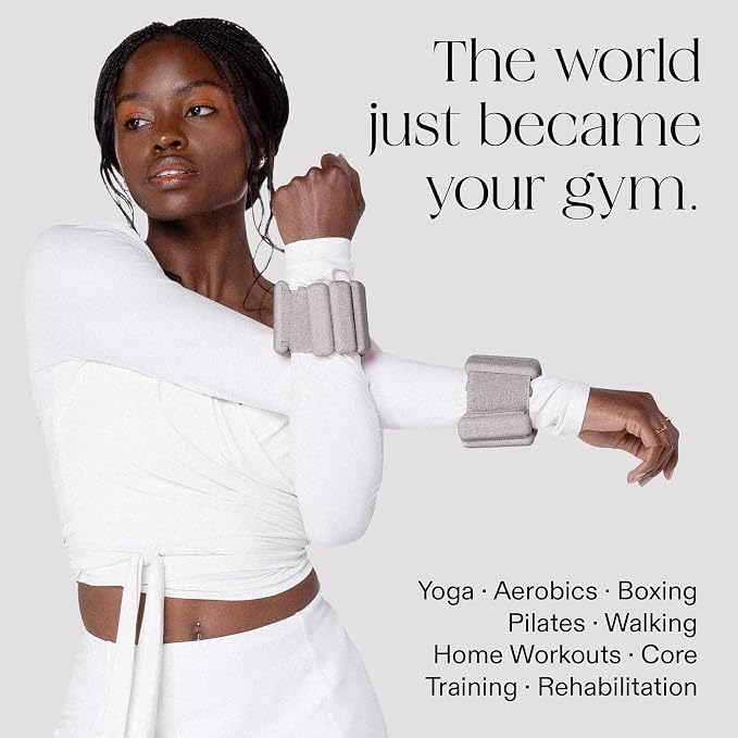 Bala Bangles Wrist & Ankle Weights for Women & Men, Home Gym Equipment | Adjustable Weighted Bands for Arm & Legs Workouts - Pilates, Yoga, Walking, Barre, & Strength Training Exercise