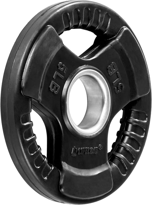 Lifeline Fitness Rubber Grip Plates For Olympic Barbell - 2" Weight Plates for Home or Gym - Strength Training Single Plates - 2.5/5/10/25/35/45 LB Options