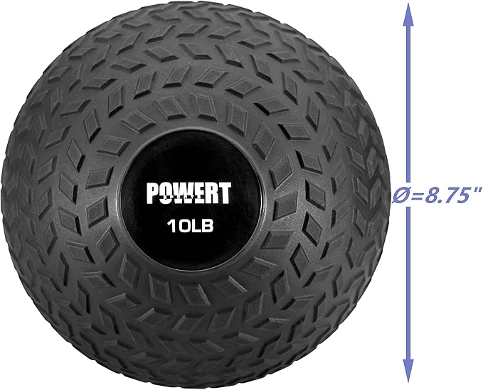 POWERT Slam Ball Weighted Ball Core Muscle Cardio Workout |Easy to Grip Tread & Heavy Duty Durable Rubber Shell