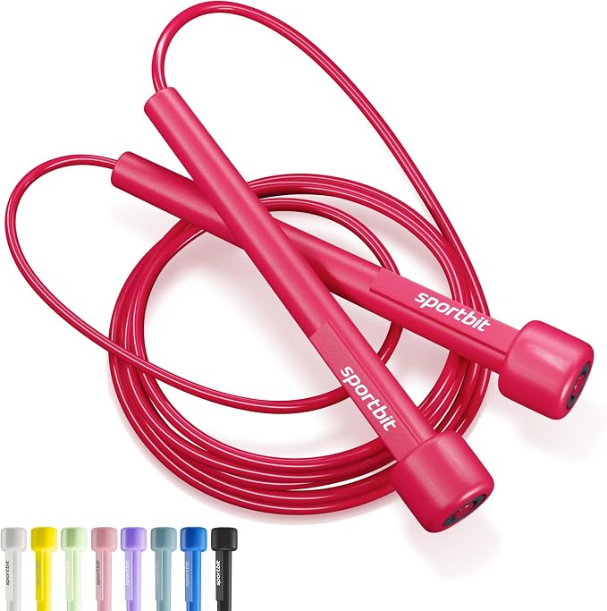 SPORTBIT Adjustable Jump Rope for Fitness and Exercise | Fitness and Exercise, Cardio, Boxing, and Weight Loss, Speed Rope, Men & Women