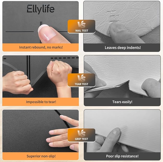 Yoga Mat - Non Slip Natural Rubber Yoga Mat, Alignment Lines, Ultimate Grip | Anti-Tear, Durable & Thick 5mm, Skin-Friendly with Free Carry Strap, Bag, for Yoga, Pilates Fitness and Floor Exercises
