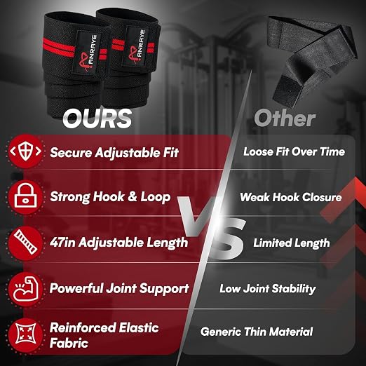 Elbow Wraps for Weightlifting, 47" Adjustable Compression Elbow Straps | Elbow Brace for Joint Support (1 Pair),Elbow Sleeves Weightlifting Men Women for Bench Press Powerlifting &Fitness Training