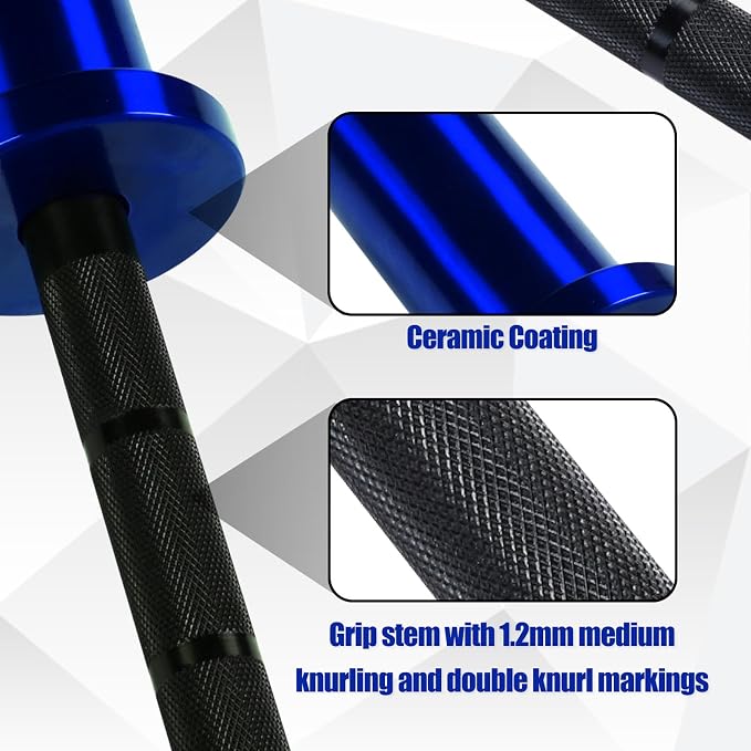 4FT 5LB Aluminum Kids Barbell, 70LB Capacity | Youth training bar with 22mm knurled grip, bearings, brass bushings, and 2-inch Olympic plate compatibility