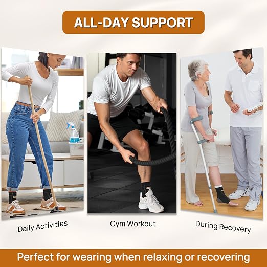 JIUFENTIAN Ultra-Breathable Copper Ankle Braces for Men and Women, XL | AirFlow Knit, Anatomical fit, All-Day Wear - Ankle Sprains & Tendonitis & Plantar Fasciitis & Sports & Injury Recovery