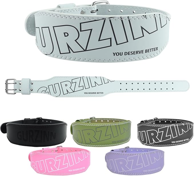 9mm Leather Fitness Weight Lifting Belt for Women&Men with 4 Inches Padded Lumbar Support for Power Lifting Workout & Squats Exercise