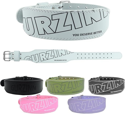 9mm Leather Fitness Weight Lifting Belt for Women&Men with 4 Inches Padded Lumbar Support for Power Lifting Workout & Squats Exercise