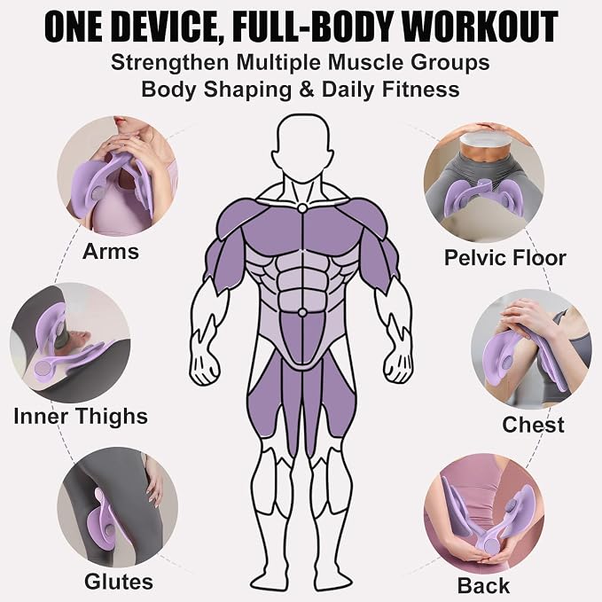 Pelvic Floor Exercise Devices 35lb Resistance Kegel Thigh Trainer with Band | Pelvic Floor Muscle Training, Inner Thigh Exerciser, Postpartum Recovery Support for Women, Suitable for Women and Men