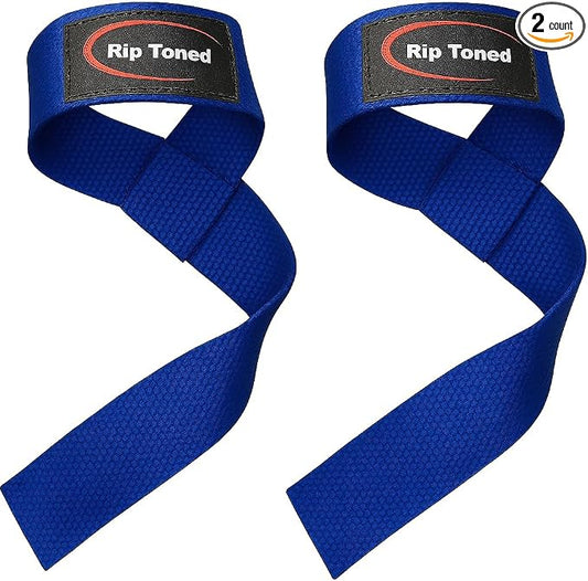 Rip Toned Lasso Lifting Straps for Weightlifting, 23¼" Padded | 1 Pair, cotton, non-latex neoprene. No break-in. Quick release. Deadlifts, rows, shrugs, pull-ups. Machine washable.