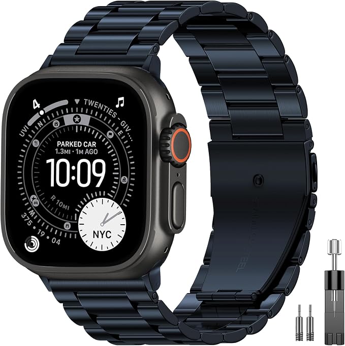 EPULY Metal Band Compatible with Apple Watch Bands for Men 42/44/45/46/49mm | Stainless Steel Strap Suitable for Business Setting & Everyday Wear, Fits iWatch Bands Series 11 10 9 8 7 6 5 4 SE/Ultra3 2 1