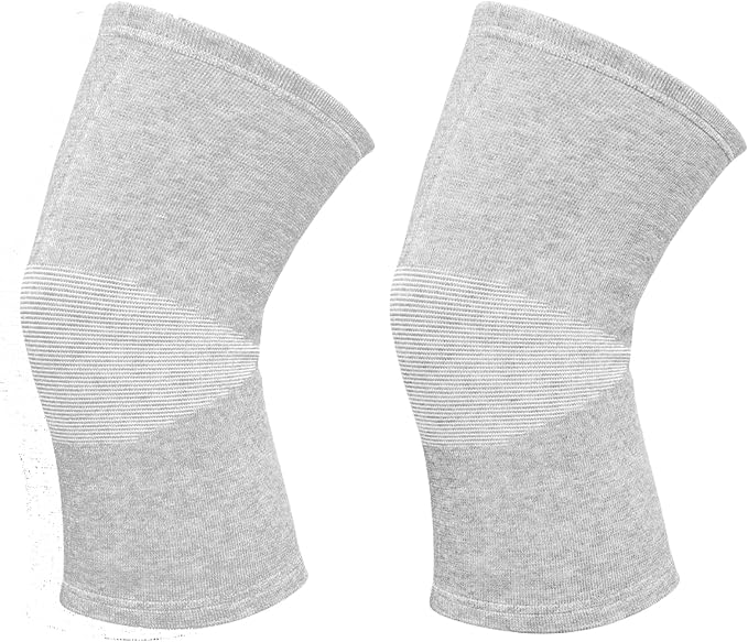 Bamboo Charcoal Knee Sleeve - Bamboo Knee Brace Bamboo Compression Knee Sleeve -Elastic Warm Knee Brace Bmboo Knee Sleeve for Arthritis (Gray, Medium)