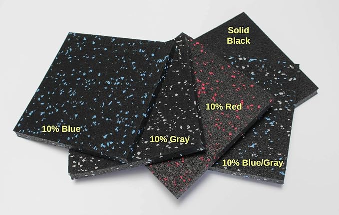 American Floor Mats 1/2in (12mm) Thick 10% Blue 4' x 5' Heavy Duty Rubber Rolls, Protective Exercise Mats, Commercial Gym Flooring