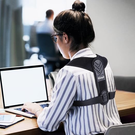 Alsoay Posture Corrector for Women and Men, Back Brace Adjustable Upper Posture Support, Back Support, Comfortable Back Straightener Support for Clavicle Support, and Providing Pain Relief from Neck (1)