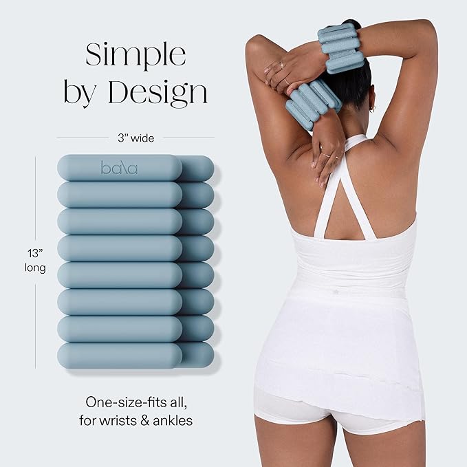 Bala Bangles Wrist & Ankle Weights for Women & Men, Home Gym Equipment | Adjustable Weighted Bands for Arm & Legs Workouts - Pilates, Yoga, Walking, Barre, & Strength Training Exercise