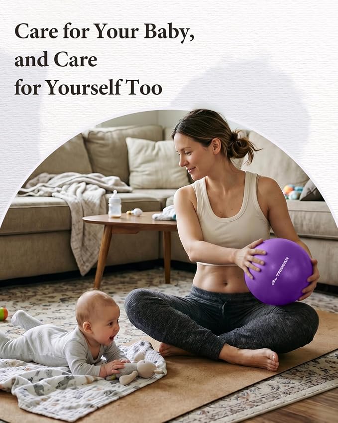 Trideer 9-Inch Pilates Ball, Small Exercise Ball Pilates Equipments for Yoga, Physical Therapy, Pregnancy, Postpartum, Core Training, Balance, Stability and Stretching