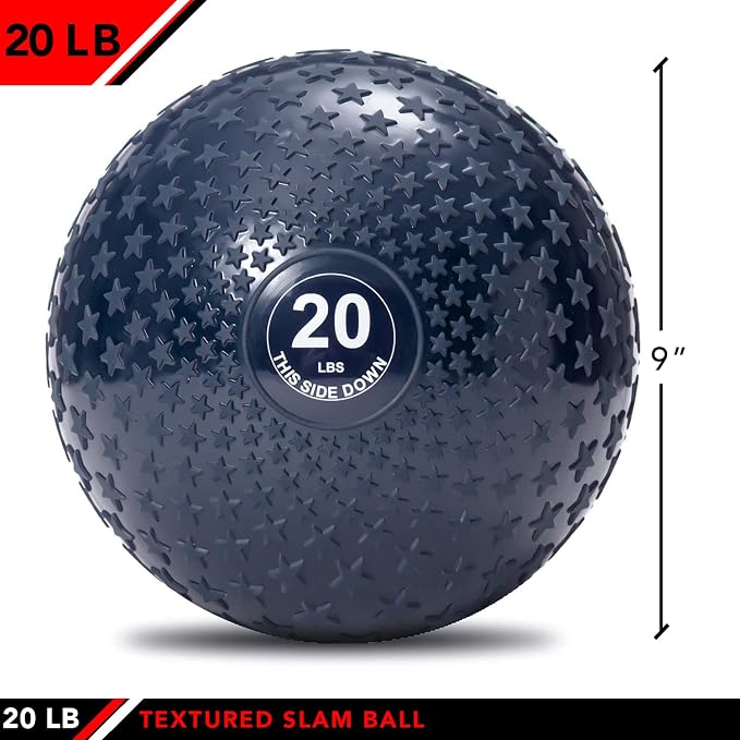 JFIT Slam Ball – Build Strength - Endurance & Power | Superior Grip | Sand-Filled Core | Indoor & Outdoor Use