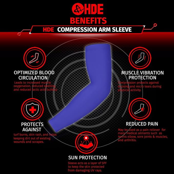 HDE Arm Compression Sleeves for Kids Basketball Shooting Sleeve Youth Sports Cooling Sun Protection Football Baseball 1 Pair