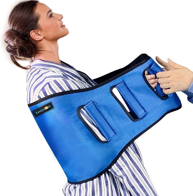 Transfer Belt Transfer Sling Padded Gait Belts with Seniors Patient Lift | Heavy Duty Gait Belt,Mobility Standing and Lifting Aid for Disabled,Elderly,Injured-Safely Move from Bed and Wheelchair(Blue)