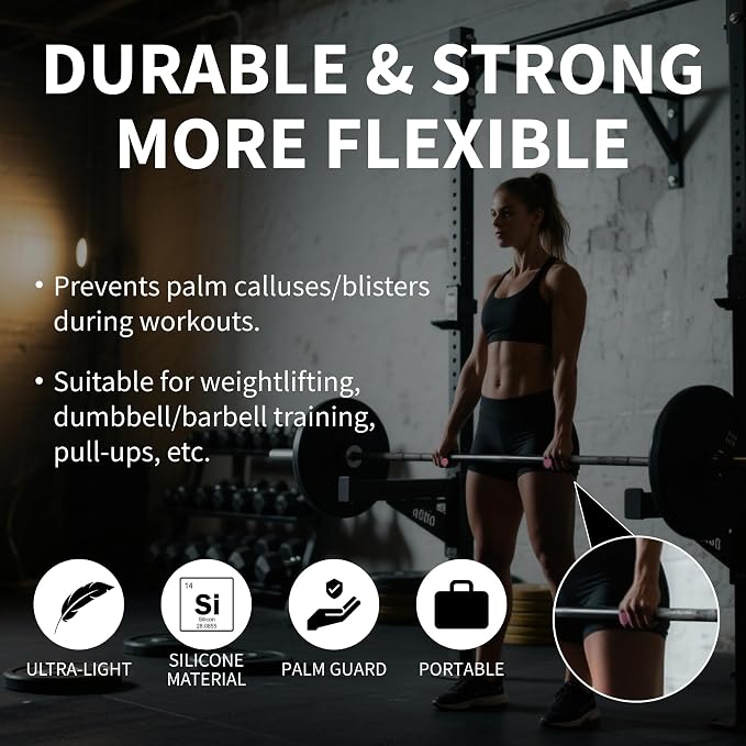 Workout Grips for Weight Lifting – Non-Slip Gym Grips, Hand Grips for Deadlifts, Rows, Lifting Grips & Weight Grip Pads for Men and Women – Gym Gloves Alternative