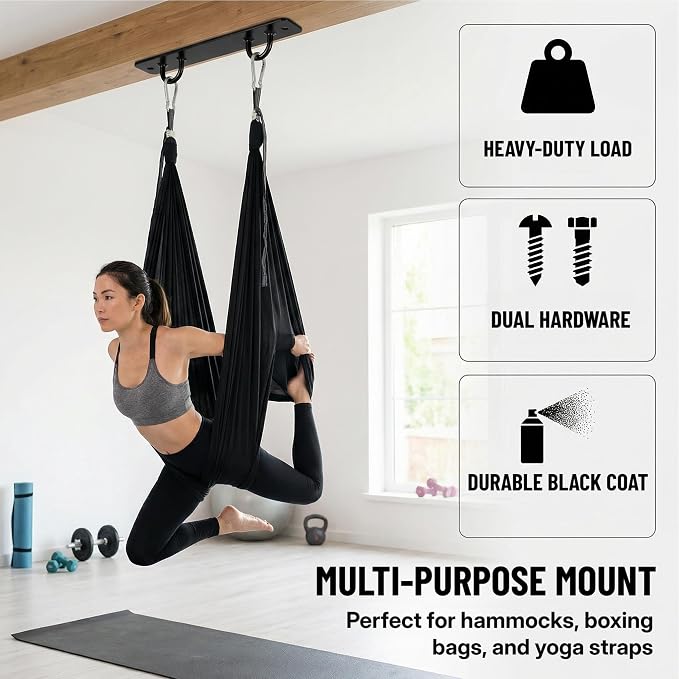Lyellfe 2 Pack Battle Rope Anchor, Wall Ceiling Mount Bracket for Suspension Strap, Body Weight Strength Training Systems, Heavy Duty Hammock Hanging Kit for Battle Rope, Yoga and Gymnastic Rings