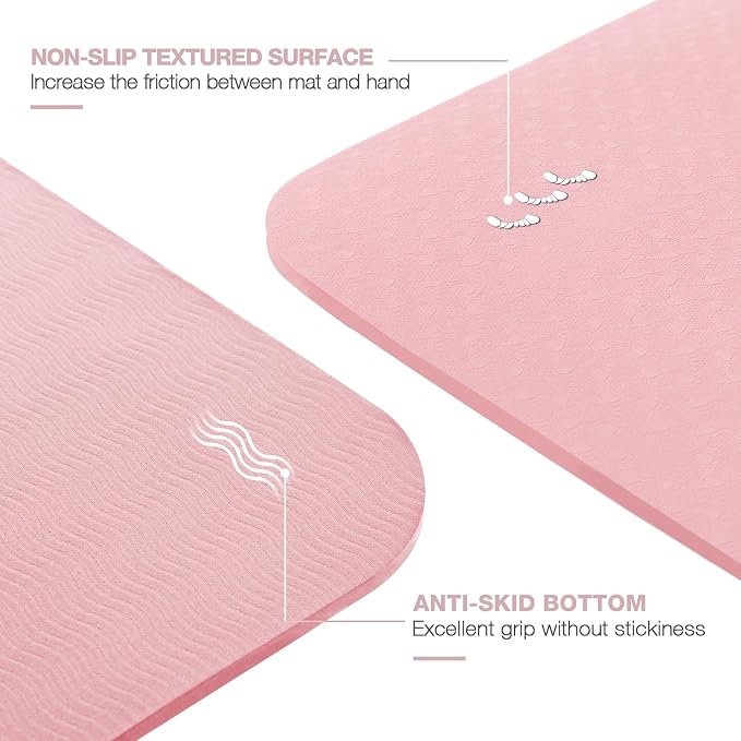 UMINEUX Yoga Mat Extra Thick 1/3'' & 2/5" Non Slip Yoga Mats for Women Eco Friendly TPE Fitness Exercise Mat with Carrying Sling & Storage Bag