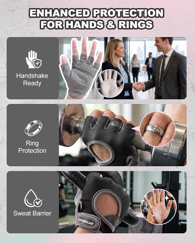 VINSGUIR Workout Gloves for Women and Men, Breathable Weight Lifting Gloves for Gym Exercise, Fitness, Training, and Cycling, with Excellent Grip and Cushion Pads