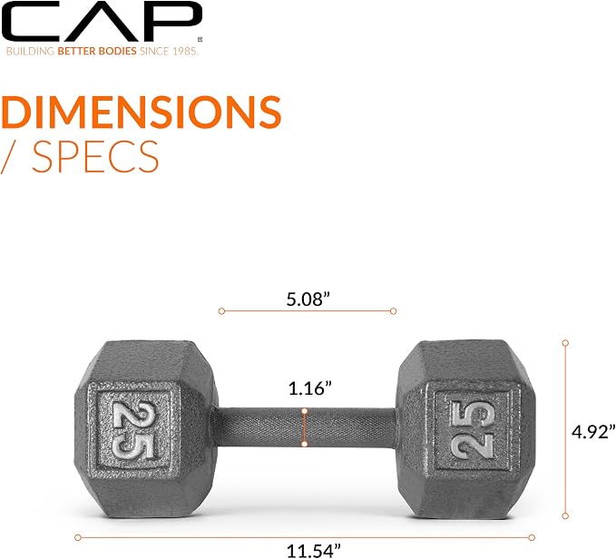 CAP Barbell Cast Iron Hex Dumbbell | Multiple Options