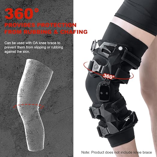 Knee Brace Undersleeve - Knee Undersleeves for Women & Men Leg Undersleeve for Knee Brace, Closed Patella,L (Pack of 1)